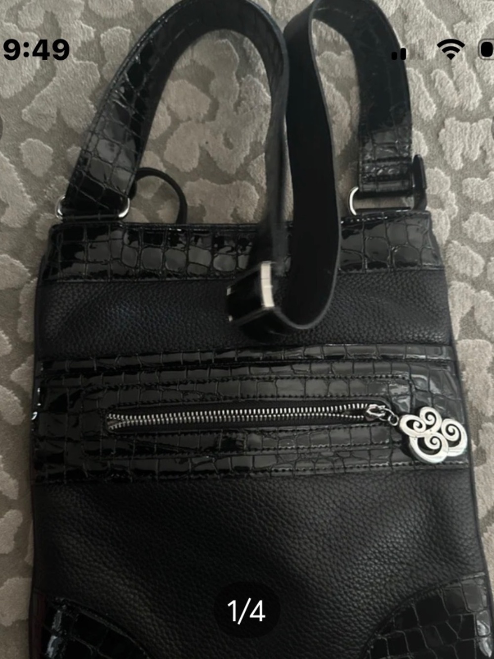 Brighton black leather crossbody